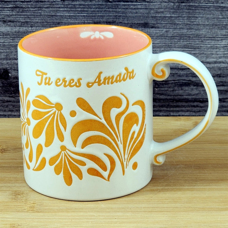 Load image into Gallery viewer, You are Loved Coffee Mug Spanish Cup Ceramic Embossed Orange 21oz by Blue Sky