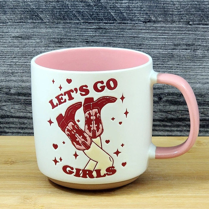 Load image into Gallery viewer, Country Western Coffee Mug Pink Southwest Cowgirl Ceramic Tea Cup Blue Sky 18oz