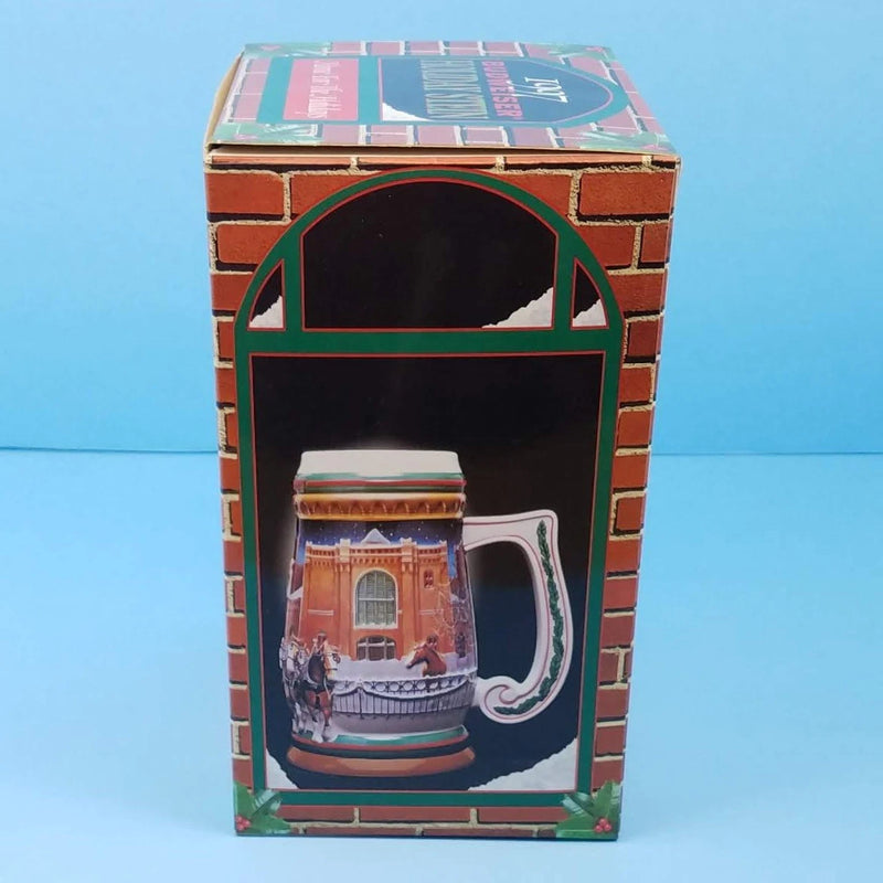 Load image into Gallery viewer, 1997 Budweiser Christmas Stein Home For The Holidays Mug COA Ceramarte CS313