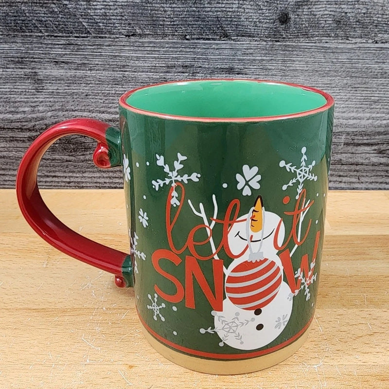 Load image into Gallery viewer, Christmas Snowman Snow Ceramic Mug Blue Sky Ceramic Embossed Tea Cup 16oz