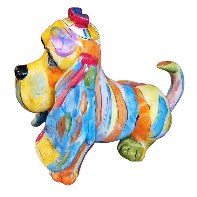 Load image into Gallery viewer, Basset Hound Dog Teapot Décor Ceramics Animal Tea Pot Blue Sky Heather Goldminc