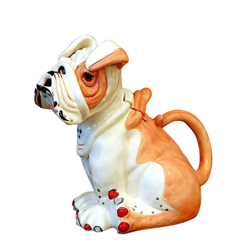 Load image into Gallery viewer, Sweet Pea Bull Dog Teapot Collectible Animal Ceramics Décor Blue Sky Clayworks