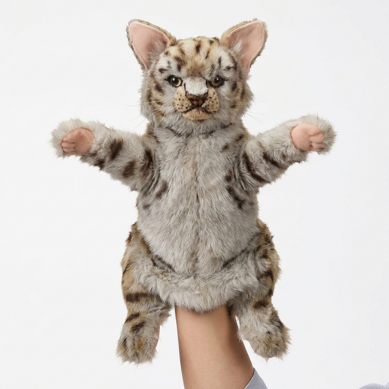 Load image into Gallery viewer, Leopard Hand Puppet Full Body Doll Hansa Real Looking Plush Animal Learning Toy