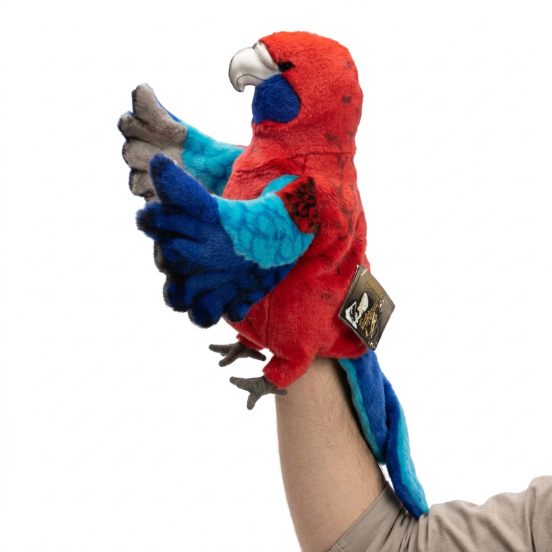 Load image into Gallery viewer, Parrot Red Hand Puppet Full Body Doll by Hansa Real Looking Plush Learning Toy