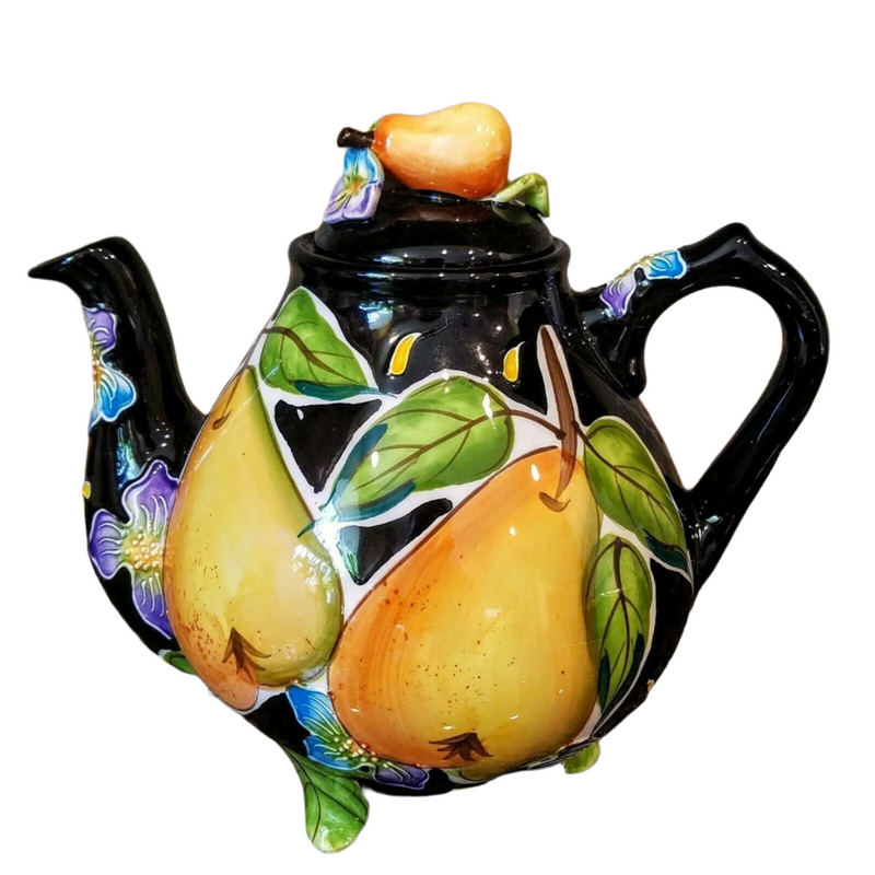 Load image into Gallery viewer, Pear Teapot Ceramic Blue Sky Clayworks Heather Goldminc Kitchen Decor