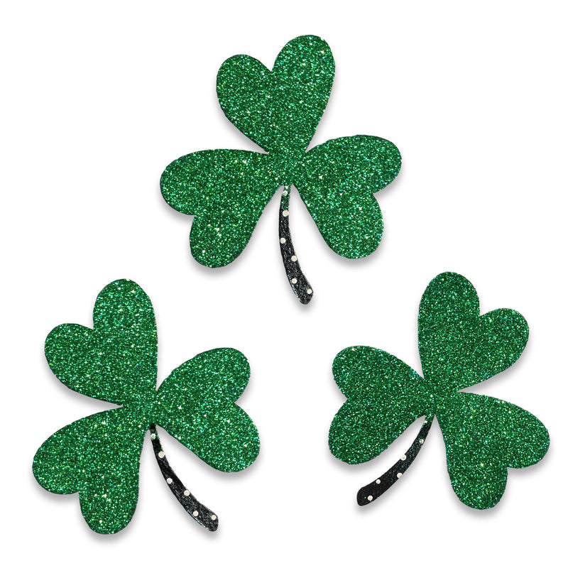 Load image into Gallery viewer, St. Patrick’s Day Magnets – Roeda Shamrock Mini Art Pop Glitter Set of 3