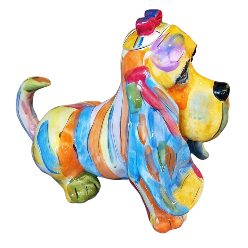 Load image into Gallery viewer, Basset Hound Dog Teapot Décor Ceramics Animal Tea Pot Blue Sky Heather Goldminc