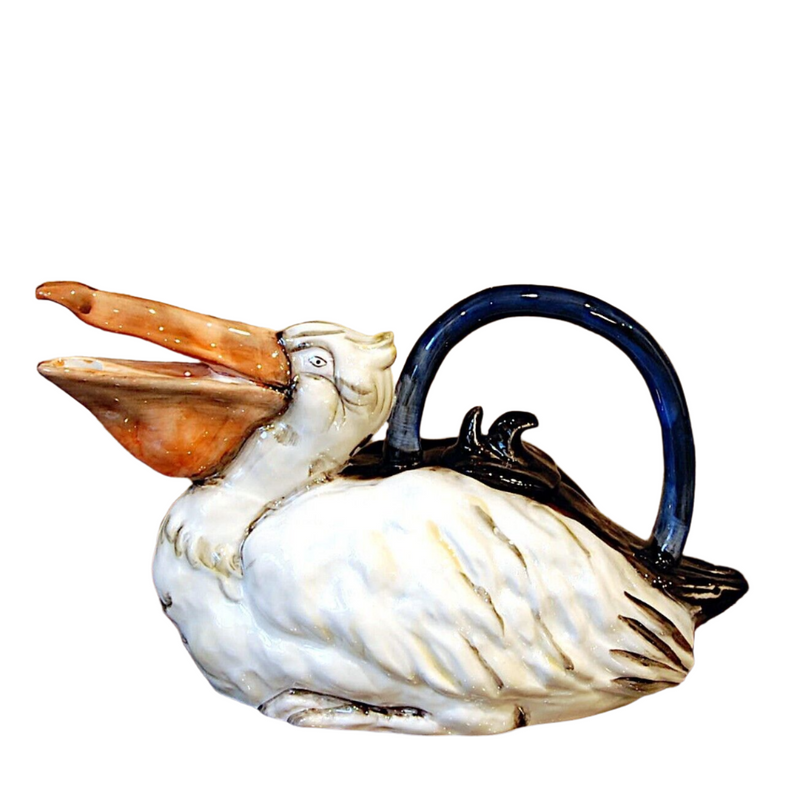 Load image into Gallery viewer, Pelican Bird Teapot Animal Ceramics Decorative Tea Pot Décor Blue Sky Clayworks