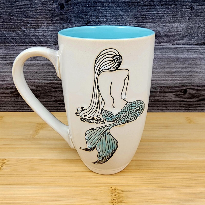 Load image into Gallery viewer, Mermaid Coffee Mug 18oz Tall Beverage Tea Cup Sea Life Ceramic By Blue Sky