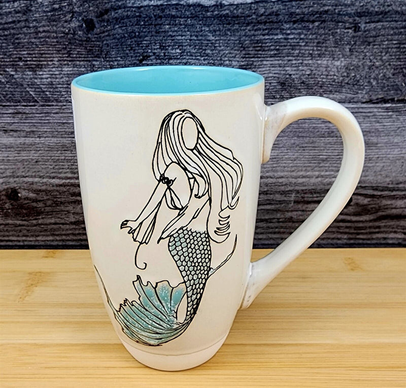 Load image into Gallery viewer, Mermaid Coffee Mug 18oz (532ml) Tall Tea Cup Ceramic Sea Life By Blue Sky