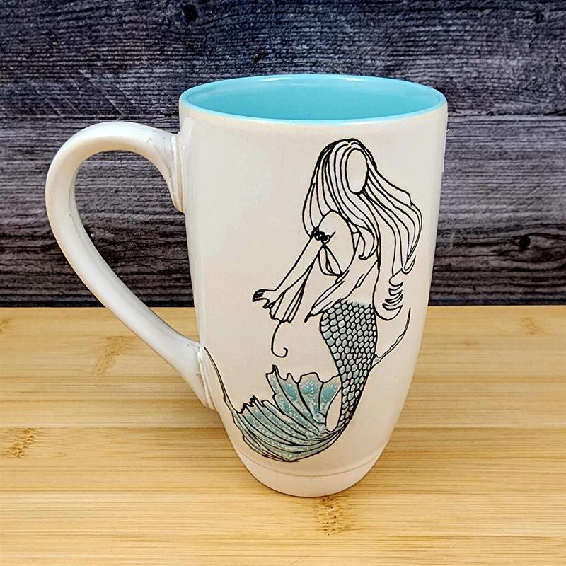 Load image into Gallery viewer, Mermaid Coffee Mug 18oz (532ml) Tall Tea Cup Ceramic Sea Life By Blue Sky