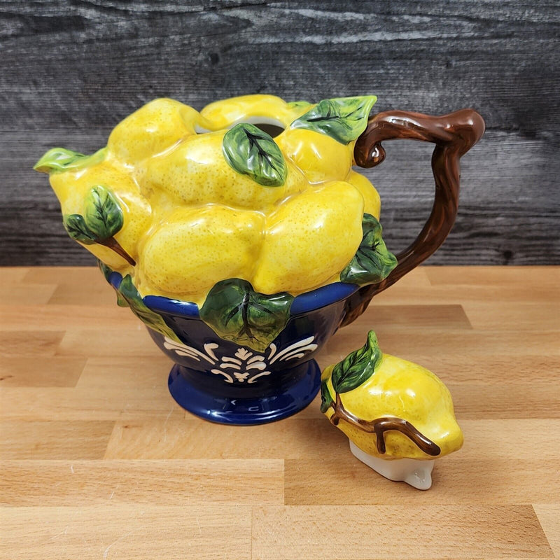 Load image into Gallery viewer, Lemon Teapot by Blue Sky Clayworks Heather Goldminc Floral Ceramic Decor Tea Pot