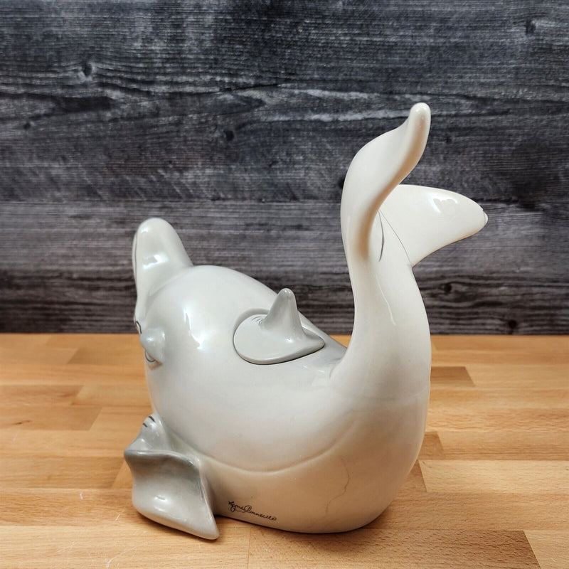 Load image into Gallery viewer, Gray Dolphin Teapot Ceramics Animal Tea Pot by Blue Sky and Lynda Corneille