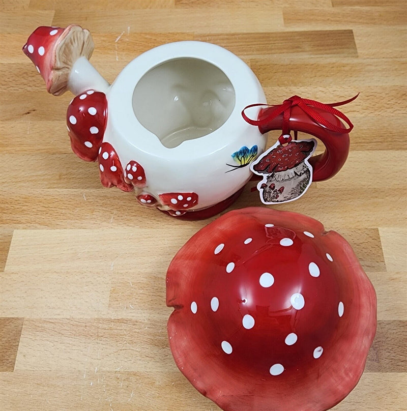 Load image into Gallery viewer, Mushroom Teapot by Blue Sky Heather Goldminc Ceramics Floral Decor Tea Pot