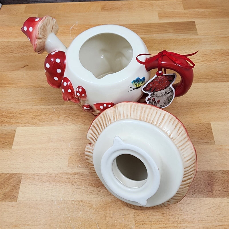 Load image into Gallery viewer, Mushroom Teapot by Blue Sky Heather Goldminc Ceramics Floral Decor Tea Pot
