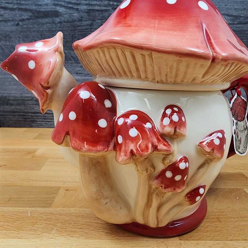 Load image into Gallery viewer, Mushroom Teapot by Blue Sky Heather Goldminc Ceramics Floral Decor Tea Pot