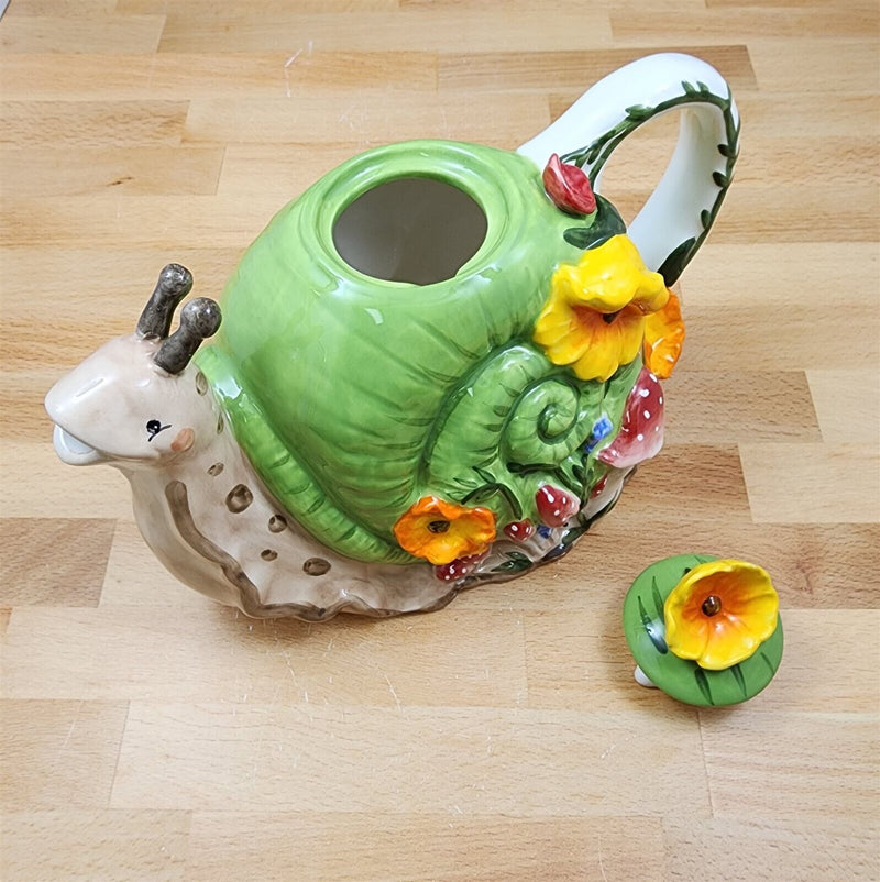 Load image into Gallery viewer, Snail Teapot Ceramics by Blue Sky Heather Goldminc Animal Decor Tea Pot
