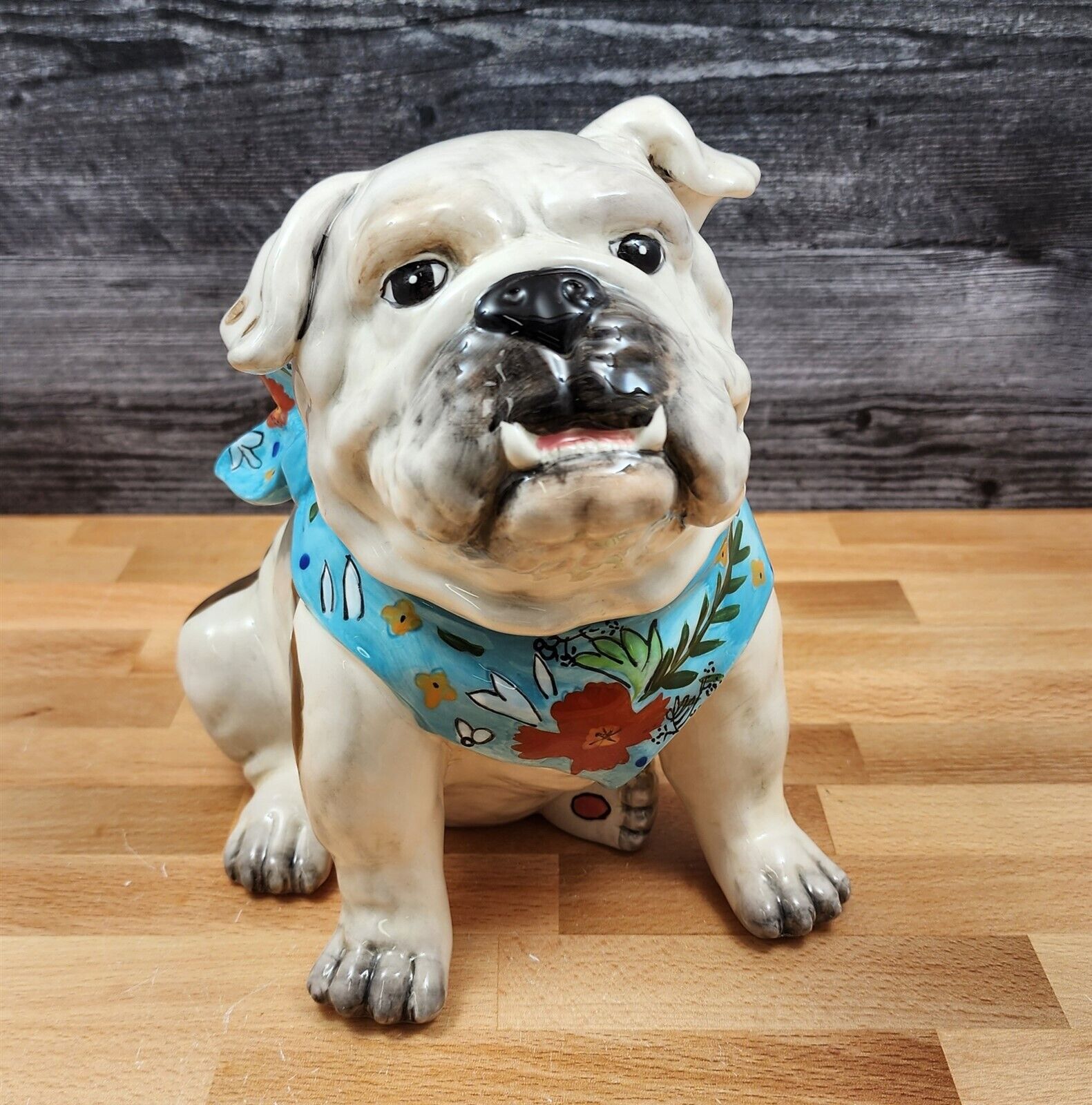 Penelope Bull Dog Cookie Candy Treat Jar Canister Figurine by Blue