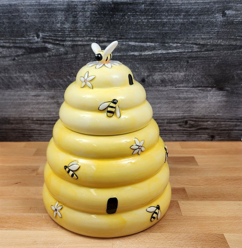 Load image into Gallery viewer, Bee Hive Honey Cookie Candy Treat Jar Canister Figurine by Blue Sky