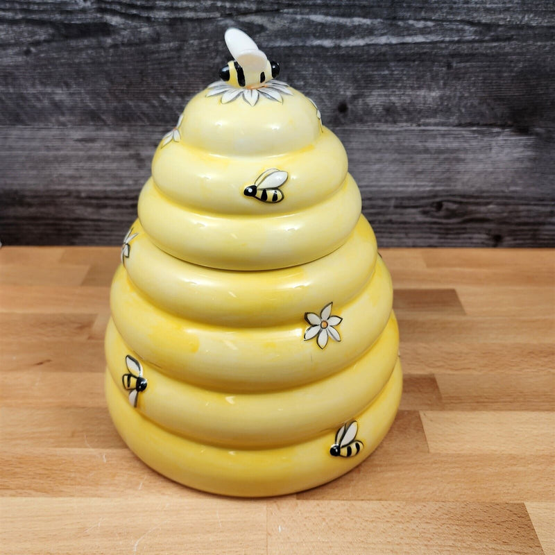 Load image into Gallery viewer, Bee Hive Honey Cookie Candy Treat Jar Canister Figurine by Blue Sky