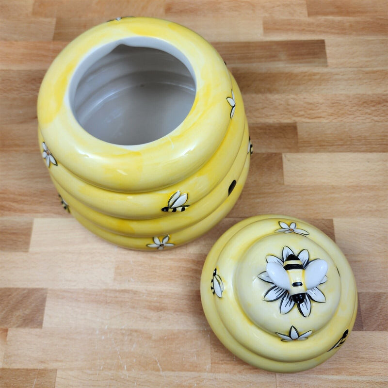 Load image into Gallery viewer, Bee Hive Honey Cookie Candy Treat Jar Canister Figurine by Blue Sky