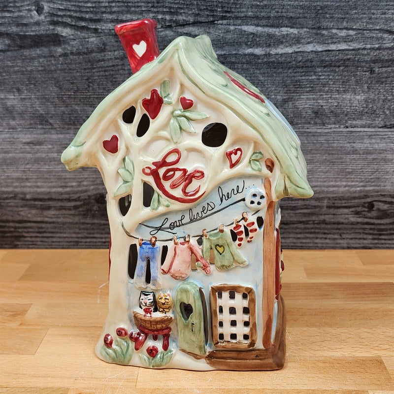 Load image into Gallery viewer, Love Lives Here Candle House Tealight Holder by Heather Goldminc & Blue Sky
