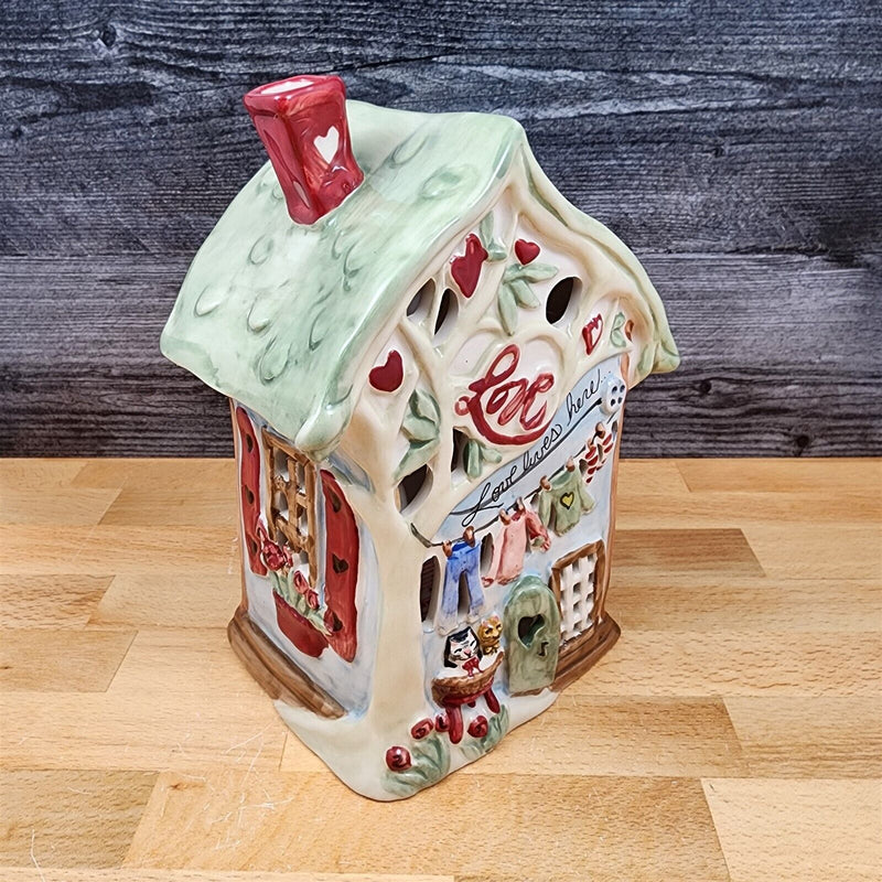 Load image into Gallery viewer, Love Lives Here Candle House Tealight Holder by Heather Goldminc & Blue Sky