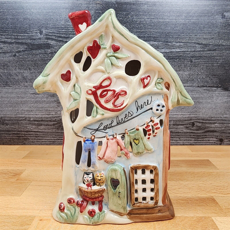Load image into Gallery viewer, Love Lives Here Candle House Tealight Holder by Heather Goldminc & Blue Sky