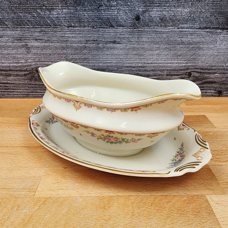 Load image into Gallery viewer, Marlene by Syracuse Gravy Boat with Attached Under Plate Ceramic Made In USA