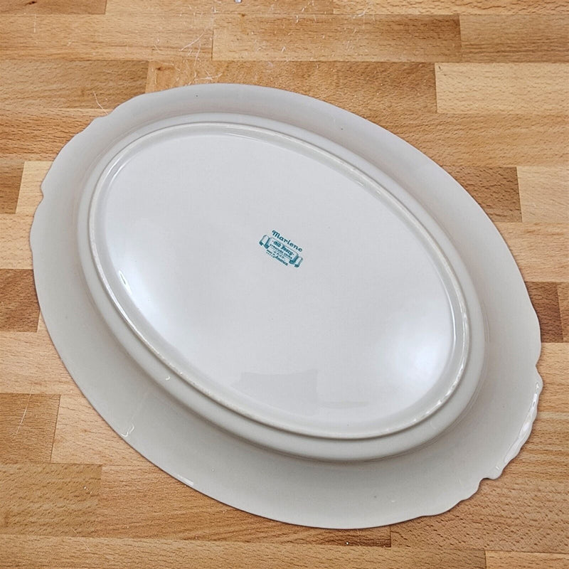 Load image into Gallery viewer, Marlene by Syracuse Oval Serving Platter 12" Floral Sprays Maroon & Blue Border