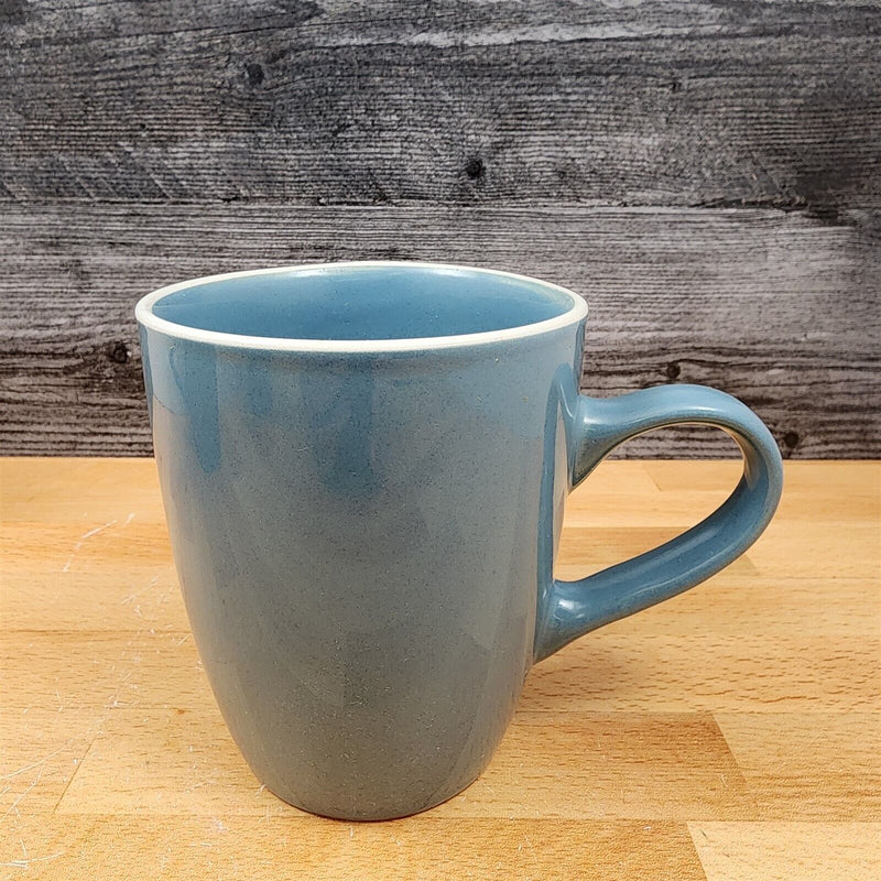 Load image into Gallery viewer, Mainstays Coffee Tea Cup Set of 3 Mugs in Blue with White Trim 16oz