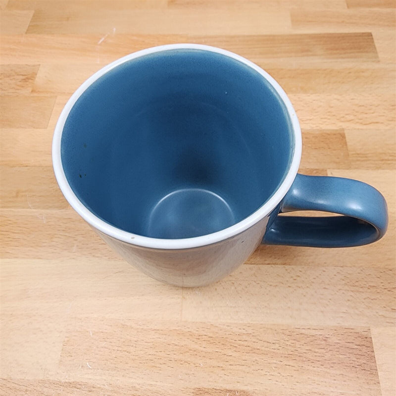 Load image into Gallery viewer, Mainstays Coffee Tea Cup Set of 3 Mugs in Blue with White Trim 16oz