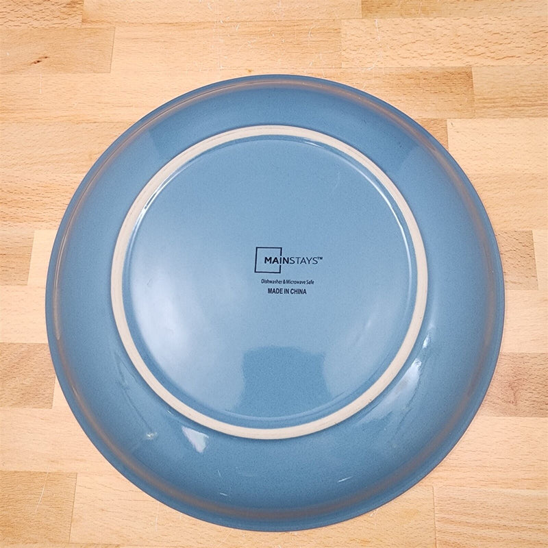 Load image into Gallery viewer, Mainstays Dinner Plate Set of 4 in Blue With White Trim 11 Inch
