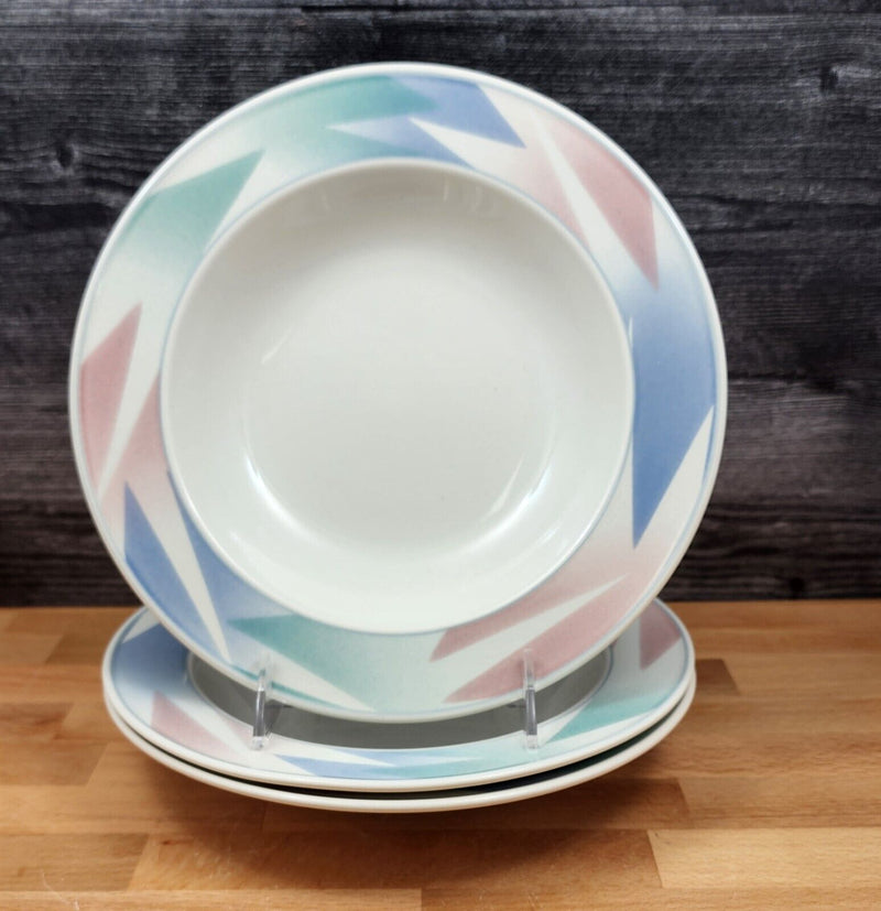 Load image into Gallery viewer, Mikasa Intaglio Fantazz Set of 3 Large Rim Ceramic Soup Bowl CAC6 John Bergen