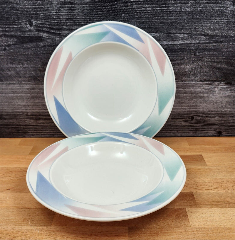 Load image into Gallery viewer, Mikasa Intaglio Fantazz Set of 2 Large Rim Ceramic Soup Bowl CAC6 John Bergen