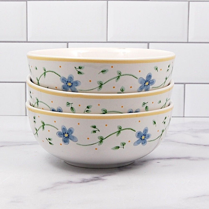 Load image into Gallery viewer, Pfaltzgraff Melissa Bowls Floral Set of 3 Soup Coupe Cereal Ceramic Dinnerware