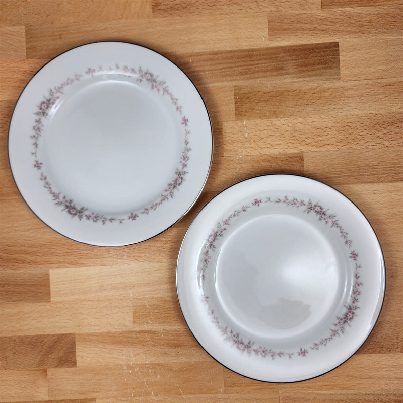 Load image into Gallery viewer, Noritake Rosepoint 8” Salad Plate Set of 2 Pink Floral Vine Ceramic 6206