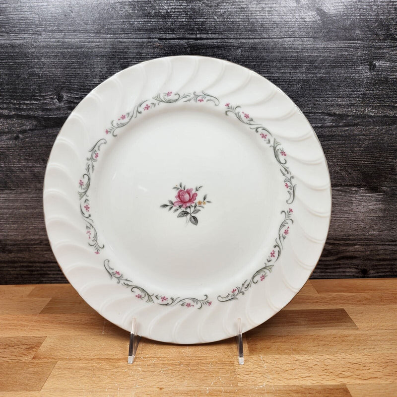 Load image into Gallery viewer, Royal Swirl Dinner Plate 10'' Set of 3 Fine China Japan Pink Rose Flower Ceramic