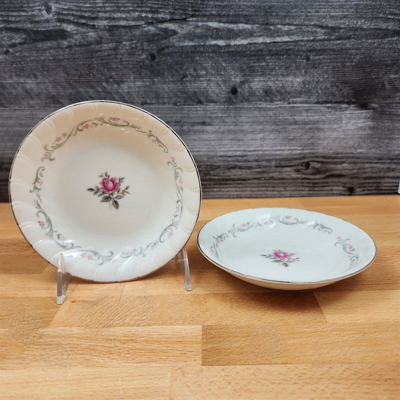 Load image into Gallery viewer, Royal Swirl Fruit Dessert Sauce Bowl Set of 2 by Fine China of Japan Pink Rose