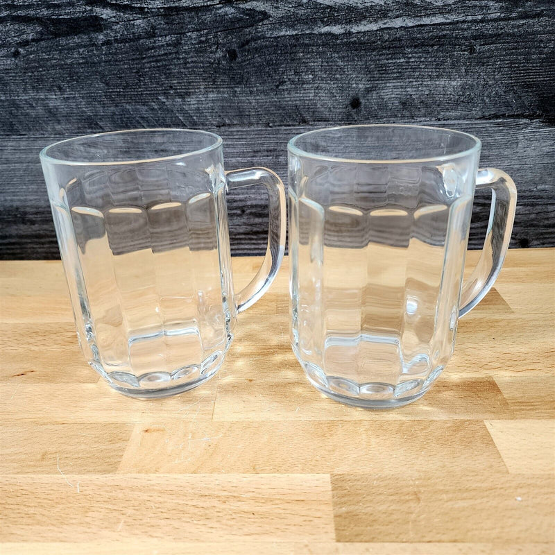 Load image into Gallery viewer, 2 Verrerie Christallerie D'arques France Mug Paneled Acv France Clear Glass 16Oz