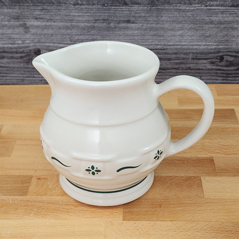 Load image into Gallery viewer, Longaberger Pitcher 2qt Woven Traditions Green Floral Water Jug Ewer Caraf