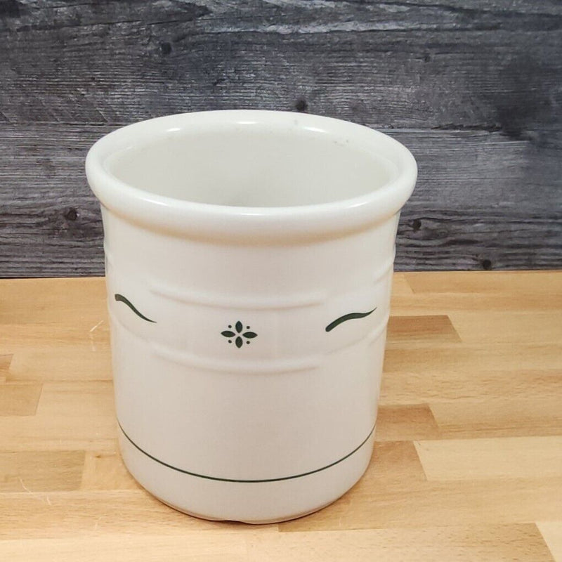 Load image into Gallery viewer, Longaberger Utensil Holder Woven Traditions Green 2 Quart Pickling Crock