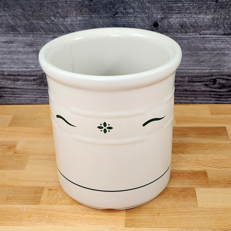 Load image into Gallery viewer, Longaberger Utensil Holder Woven Traditions Green 5 inch Pickling Crock