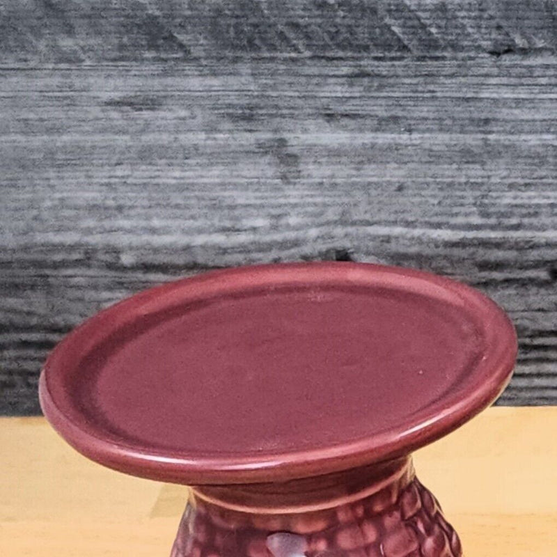 Load image into Gallery viewer, Longaberger Pedestal Candleholders Woven Tradition Paprika Set of 2 Pillar 5"