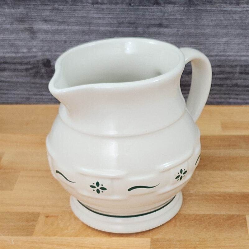 Load image into Gallery viewer, Longaberger Pitcher 1qt Woven Traditions Green Floral Water Jug Ewer Caraf