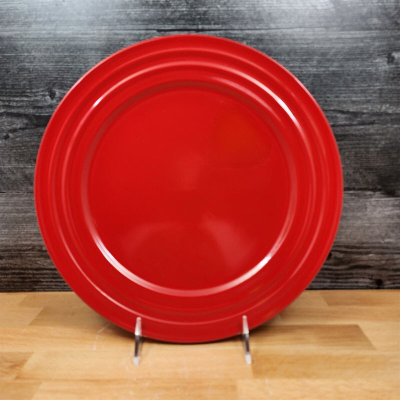 Load image into Gallery viewer, Rachael Ray Double Ridge Dinner Plates Set of 2 Stoneware Crimson Red 11"
