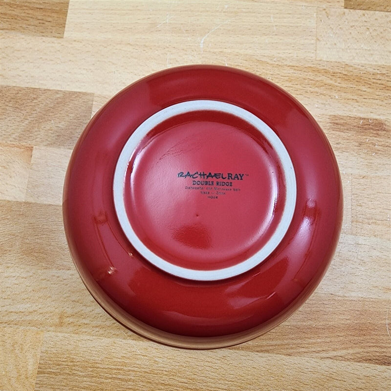 Load image into Gallery viewer, Rachael Ray Double Ridge Soup Cereal Bowls Set of 4 Stoneware Crimson Red 6"