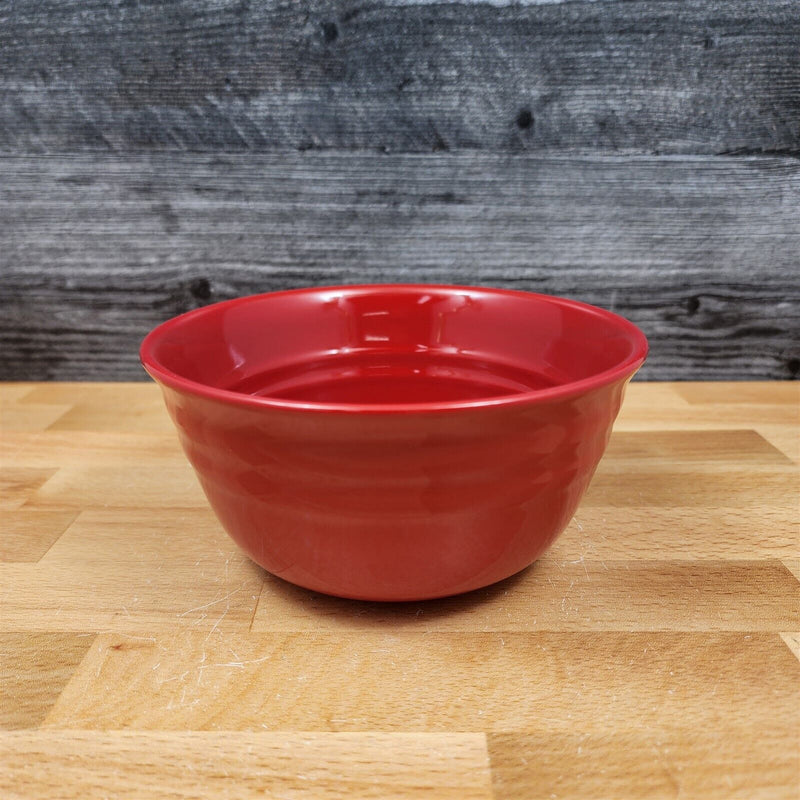 Load image into Gallery viewer, Rachael Ray Double Ridge Soup Cereal Bowls Set of 2 Stoneware Crimson Red 6"