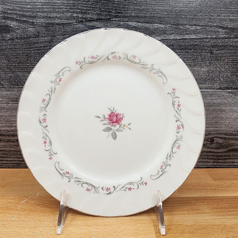 Load image into Gallery viewer, Royal Swirl Bread Plate Set of 3 Pink Rose Flower Fine China Japan Ceramic