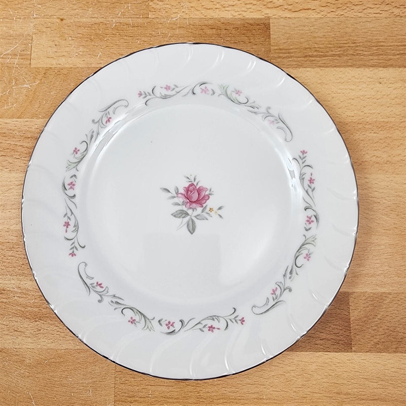 Load image into Gallery viewer, Royal Swirl Bread Plate Set of 3 Pink Rose Flower Fine China Japan Ceramic
